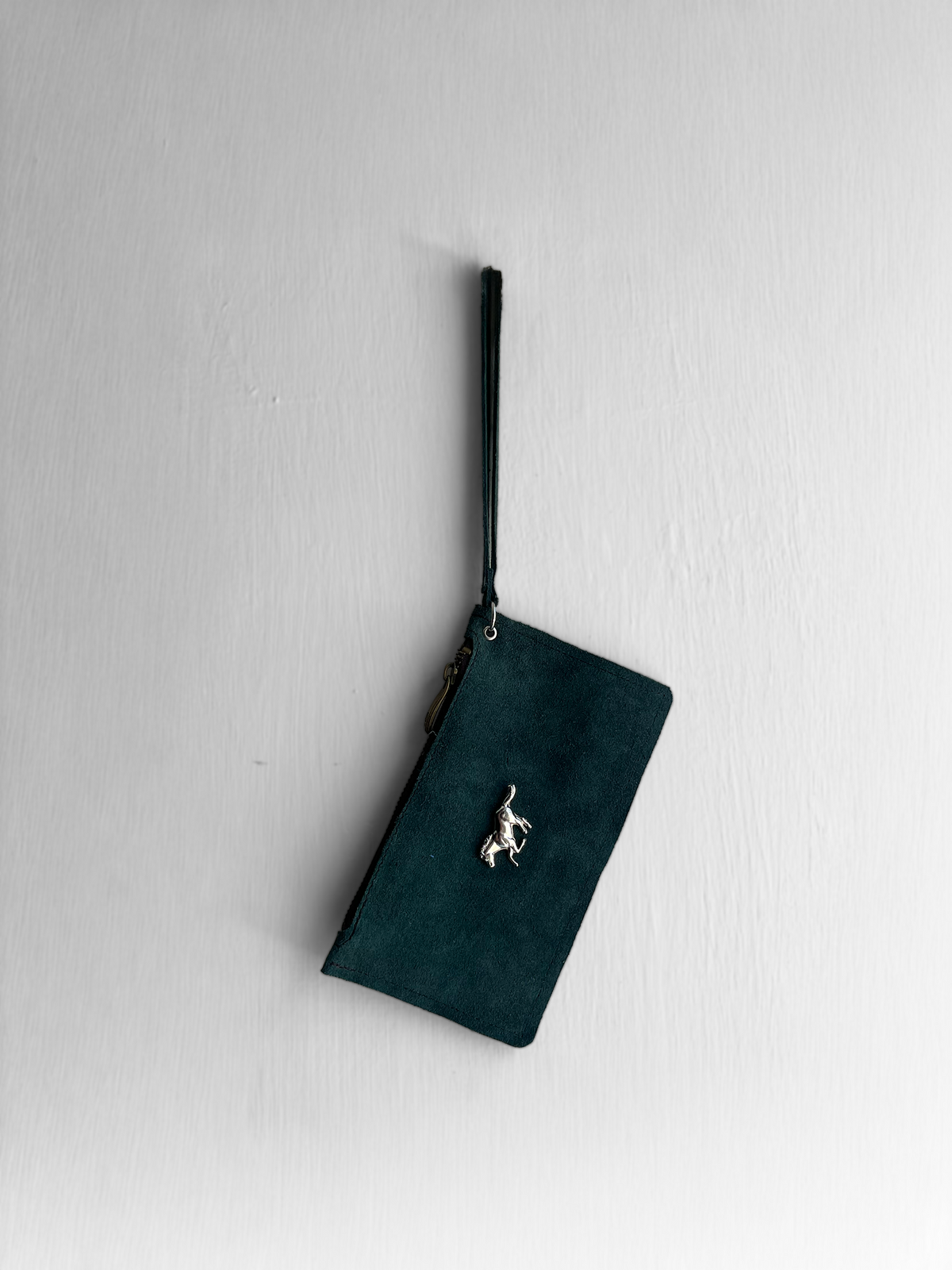 CARTERA VERDE CABALLO GAMUZA
